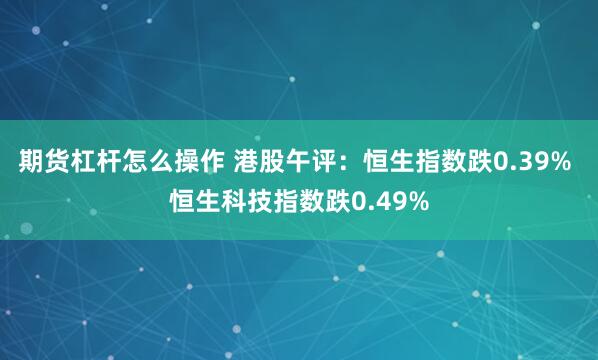 期货杠杆怎么操作 港股午评：恒生指数跌0.39% 恒生科技指数跌0.49%