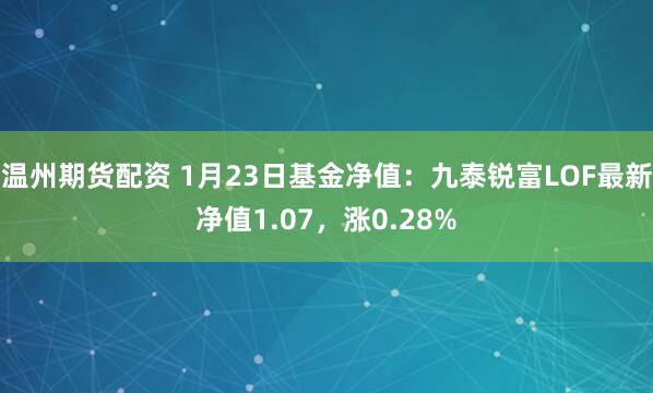 温州期货配资 1月23日基金净值：九泰锐富LOF最新净值1.07，涨0.28%