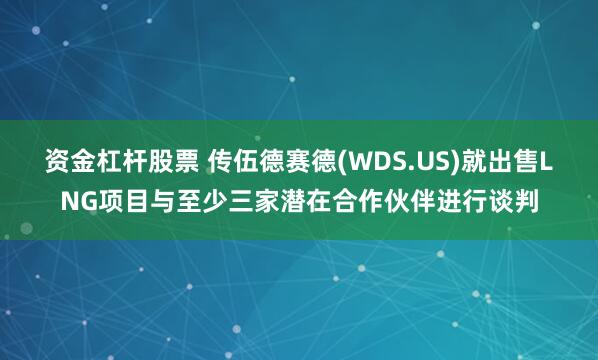 资金杠杆股票 传伍德赛德(WDS.US)就出售LNG项目与至少三家潜在合作伙伴进行谈判