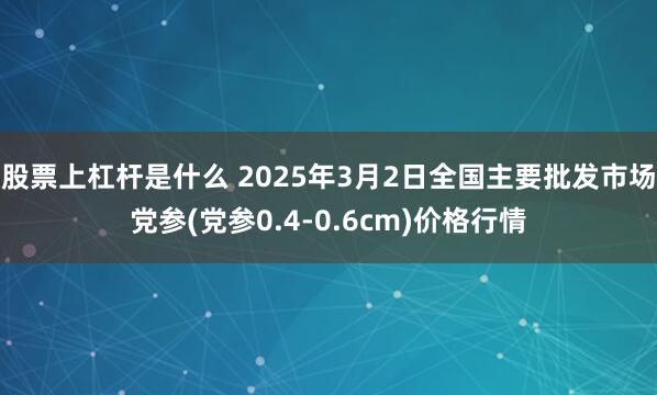 股票上杠杆是什么 2025年3月2日全国主要批发市场党参(党参0.4-0.6cm)价格行情
